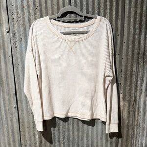 Mine Cream Waffle Knit Sweatshirt